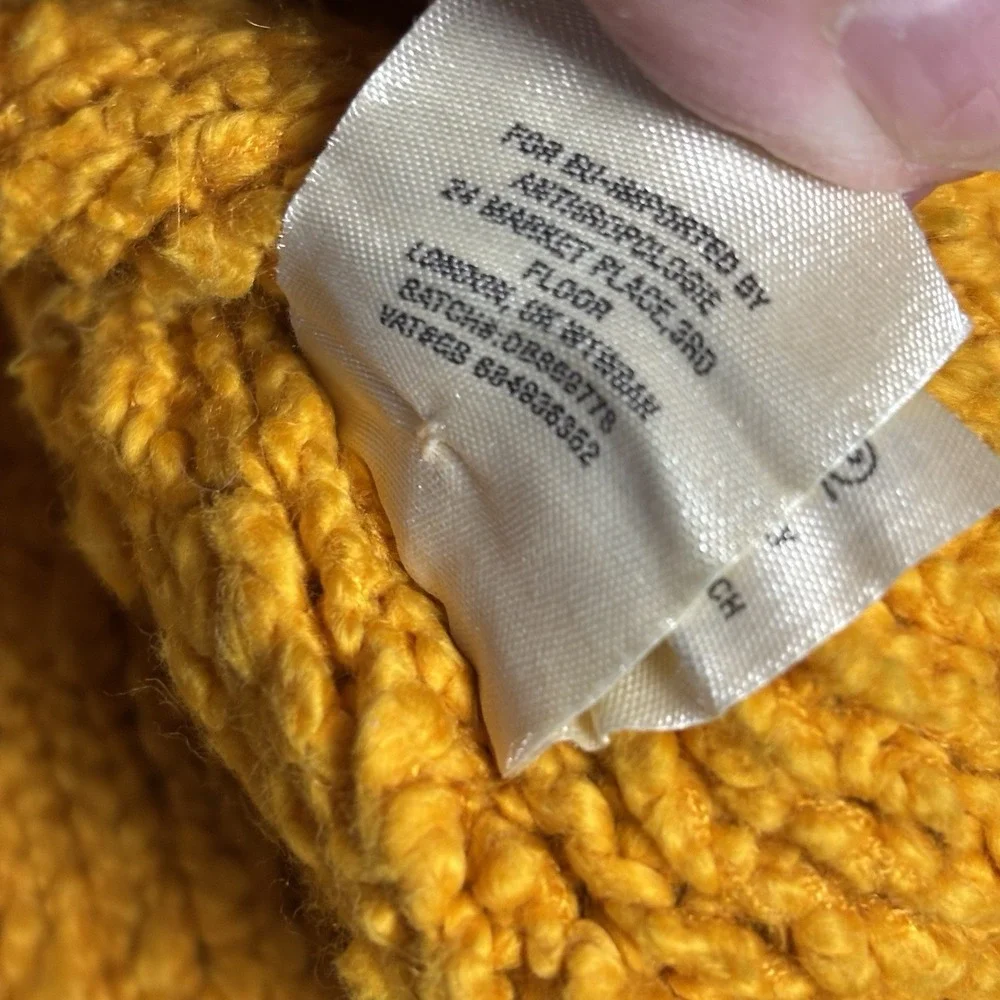 MOTH‎ Anthropologie Juliette Women's S Marigold Chunky Knit Turtleneck Sweater